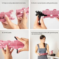 HMS Sada masážní hula hoop HHW01 se závažím a zeštíhlujícího pásu BR163 růžová