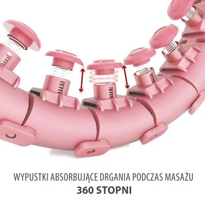 HMS Sada masážní hula hoop HHW01 se závažím a zeštíhlujícího pásu BR163 růžová