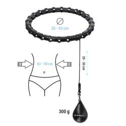 HMS Sada masážní hula hoop HHW02 se závažím a zeštíhlujícího pásu BR163 černá