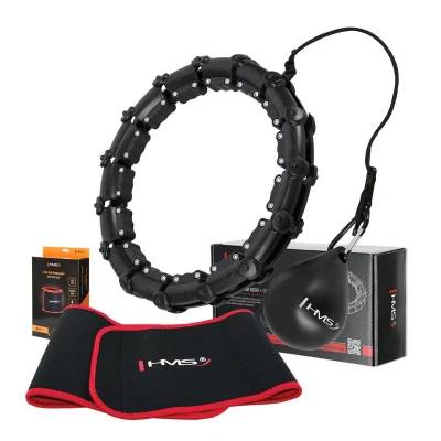 HMS Sada masážní hula hoop HHW02 se závažím a zeštíhlujícího pásu BR163 černá