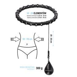 HMS Sada masážny hula hoop HHW02 so závažím a zoštíhľujúceho pásu BR163 čierna