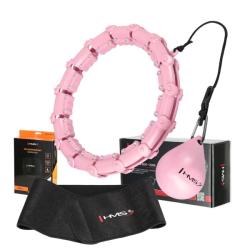 HMS Sada masážní hula hoop HHW02 se závažím a zeštíhlujícího pásu BR163 růžová