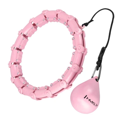 HMS Sada masážní hula hoop HHW02 se závažím a zeštíhlujícího pásu BR163 růžová
