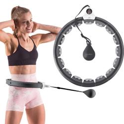 HMS Sada masážní hula hoop HHW06 černá se závažím a počítadlem a zeštíhlujícího pásu BR163 plus size