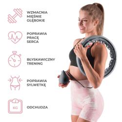 HMS Sada masážní hula hoop HHW06 černá se závažím a počítadlem a zeštíhlujícího pásu BR163 plus size