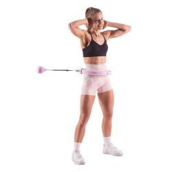 HMS Sada masážní hula hoop HHW06 růžová se závažím a počítadlem a zeštíhlujícího pásu BR163 plus size