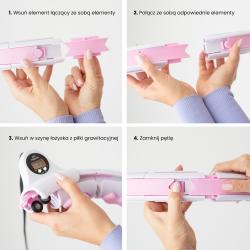 HMS Sada masážní hula hoop HHW06 růžová se závažím a počítadlem a zeštíhlujícího pásu BR163 plus size