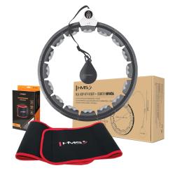 HMS Sada masážní hula hoop HHW06 se závažím a počítadlem a zeštíhlujícího pásu BR163 černá