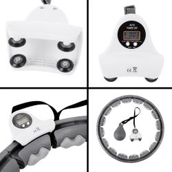 HMS Sada masážní hula hoop HHW06 se závažím a počítadlem a zeštíhlujícího pásu BR163 černá