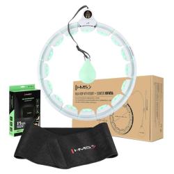 HMS Sada masážny hula hoop HHW06 zelený so závažím a počítadlom a zoštíhľujúceho pásu BR163 plus size