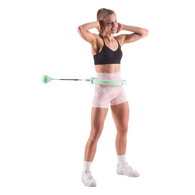 HMS Sada masážní hula hoop HHW06 zelená se závažím a počítadlem a zeštíhlujícího pásu BR163 plus size
