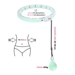 HMS Sada masážní hula hoop HHW06 zelená se závažím a počítadlem a zeštíhlujícího pásu BR163 plus size