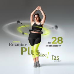 HMS Sada masážny hula hoop HHW12 PLUS Size so závažím a zoštíhľujúceho pásu BR163 čierna