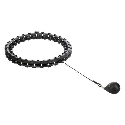 HMS Sada masážní hula hoop HHW12 PLUS Size se závažím a zeštíhlujícího pásu BR163 černá