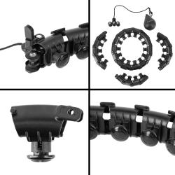 HMS Sada masážny hula hoop HHW12 PLUS Size so závažím a zoštíhľujúceho pásu BR163 čierna