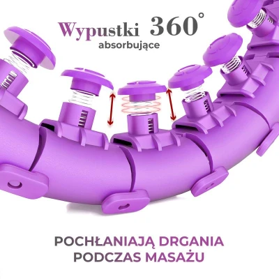 HMS Sada masážní hula hoop HHW12 PLUS Size se závažím a zeštíhlujícího pásu BR163 fialová