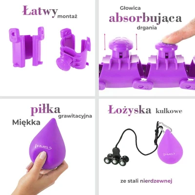 HMS Sada masážní hula hoop HHW12 PLUS Size se závažím a zeštíhlujícího pásu BR163 fialová