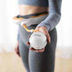 HMS Sada masážní hula hoop se závažím HHM21 a zeštíhlujícího pásu BR1313 bílá/oranžová