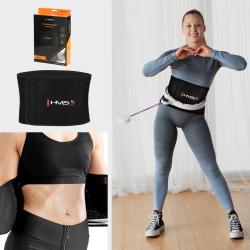 HMS Sada masážní hula hoop se závažím HHM17 a zeštíhlujícího pásu BR163 bílá/fialová