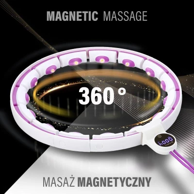 HMS Sada masážní hula hoop se závažím HHM17 a zeštíhlujícího pásu BR163 bílá/fialová