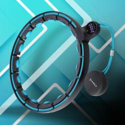 HMS Sada masážní hula hoop se závažím HHM17 a zeštíhlujícího pásu BR163 černá/tyrkysová