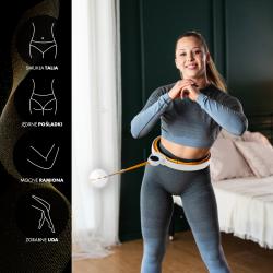 HMS Sada masážny hula hoop so závažím HHM21 a zoštíhľujúceho pásu BR1313 biela/oranžová