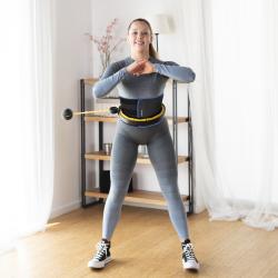 HMS Sada masážní hula hoop se závažím HHM21 a zeštíhlujícího pásu BR1313 černá/žlutá