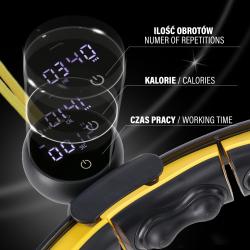 HMS Sada masážní hula hoop se závažím HHM21 a zeštíhlujícího pásu BR1313 černá/žlutá