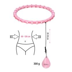 HMS Sada růžové masážní Hula Hoop se závažím HHW11 a zeštíhlujícího bederního pásu HMS BR163 PLUS SIZE