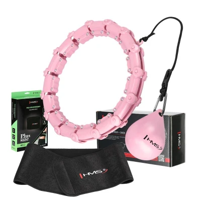 HMS Sada růžové masážní Hula Hoop se závažím HHW11 a zeštíhlujícího bederního pásu HMS BR163 PLUS SIZE HMS Sada růžové masážní Hula Hoop se závažím HHW11 a zeštíhlujícího bederního pásu HMS BR163 PLUS SIZE