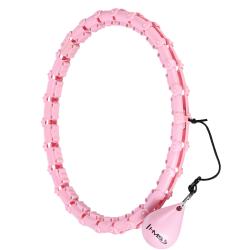 HMS Sada růžové masážní Hula Hoop se závažím HHW11 a zeštíhlujícího bederního pásu HMS BR163 PLUS SIZE
