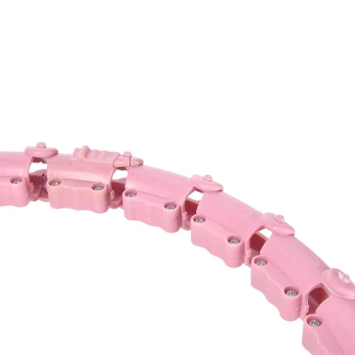 HMS Sada růžové masážní Hula Hoop se závažím HHW11 a zeštíhlujícího bederního pásu HMS BR163 PLUS SIZE