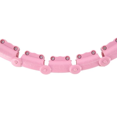 HMS Sada růžové masážní Hula Hoop se závažím HHW11 a zeštíhlujícího bederního pásu HMS BR163 PLUS SIZE