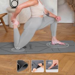 HMS Sivá sada na jogu - podložka YM10, joga blok KJ02 a popruh SJ02