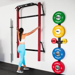 HMS Skladací posilňovací klietka - Power Rack KLT23 červená