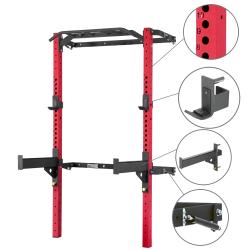 HMS Skladací posilňovací klietka - Power Rack KLT23 červená