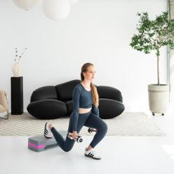 HMS Step na aerobik AS003 šedý/růžový