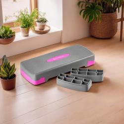 HMS Step na aerobik AS003 šedý/růžový