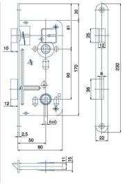 Hobes Zámek zadl. 540 - 90/80 P-L Zn WC