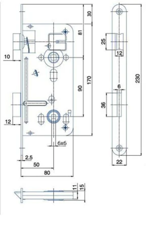 Hobes Zámek zadl. 540 - 90/80 P-L Zn WC