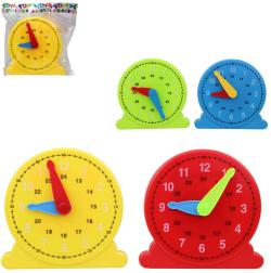 Hodiny barevné dětské ručičkové 15cm stolní plast 4 barvy Hodiny barevné dětské ručičkové 15cm stolní plast 4 barvy