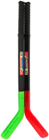 Hokejka detská 70cm set hokejová palica farebná 2ks s pukom plast