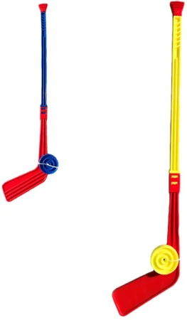 Hokejka dětská 74cm set hokejová hůl barevná s pukem mix barev plast Hokejka dětská 74cm set hokejová hůl barevná s pukem mix barev plast