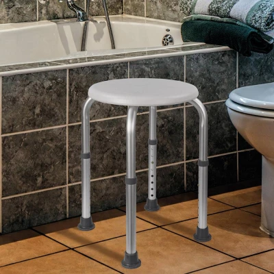 HomeLife Kúpeľňová stolička výškovo nastaviteľná SVS21, biela