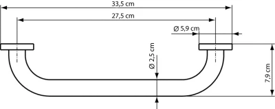 HomeLife Nerezové madlo s protiskluzovou rukojetí MNP33