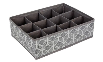 HomeLife Organizér do zásuvky 12 přihrádek, 32 x 24 x 10 cm, vzor list šedo-bílá HomeLife Organizér do zásuvky 12 přihrádek, 32 x 24 x 10 cm, vzor list šedo-bílá