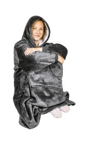 HomeLife Televizní mikina s kapucí HOODIE, S-XXL šedá (š:88cm, v:112cm)-88112H