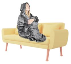 HomeLife Televizní mikina s kapucí HOODIE, S-XXL šedá (š:88cm, v:112cm)-88112H