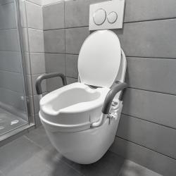 HomeLife Zvýšené sedátko na WC s poklopem a madly DELUXE BTM580