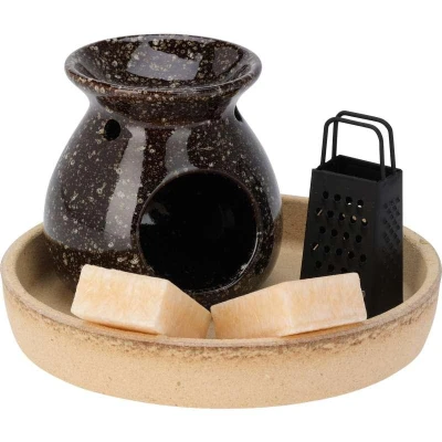 Homestyling Aroma lampa dárkový set hnědá